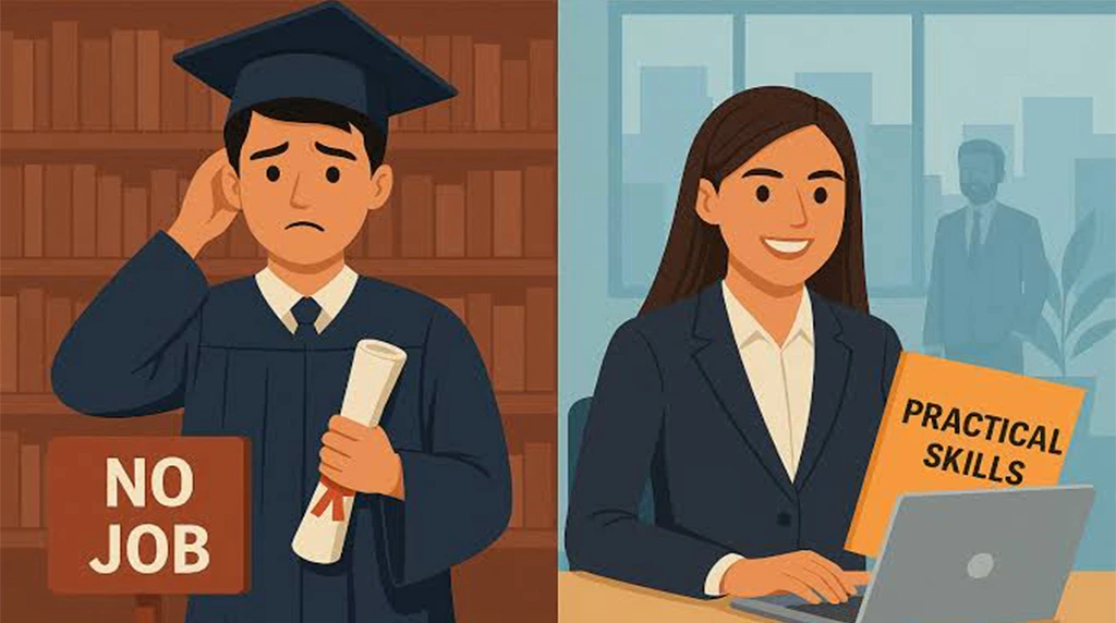 3. Focusing Solely on Paper Degrees over Practical Skills